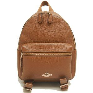 COACH Mini Charlie F38263 Backpack, Leather and Nylon, Brown, Outlet, Women's...